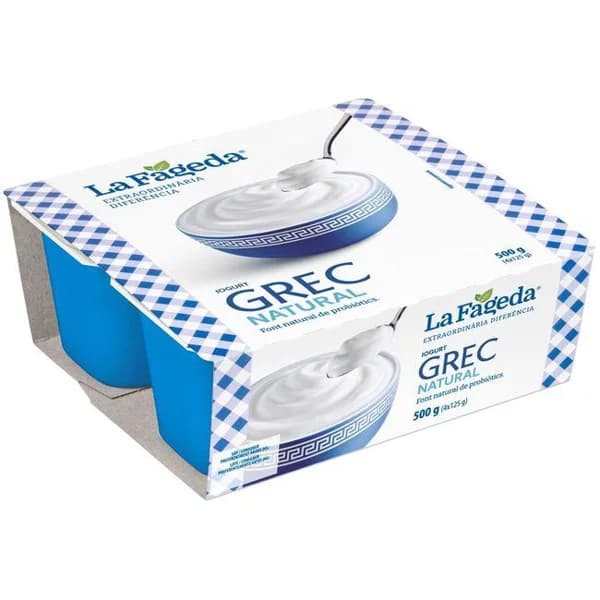 Yogur griego natural LA FAGEDA, pack 4x125 g - 0.5 kg - Imagen del producto en Findit