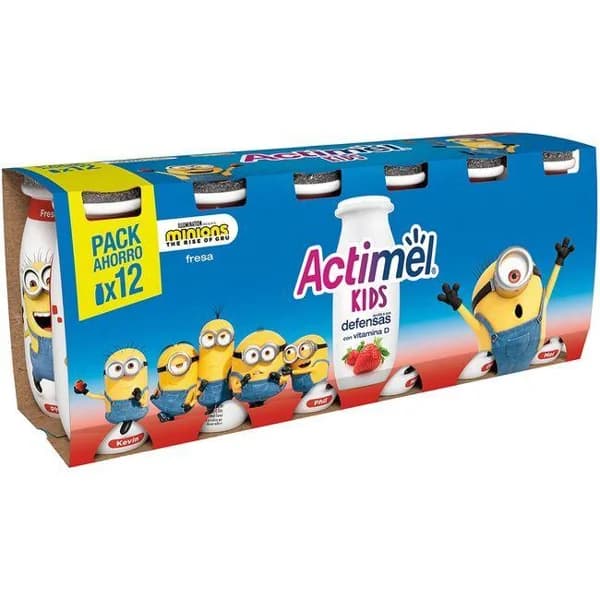 Yogur para beber sabor fresa ACTIMEL, pack 12x100 ml - 1 ud - Imagen del producto en Findit