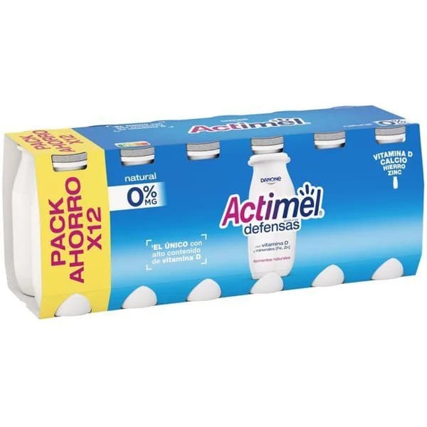 Yogur para beber natural 0% ACTIMEL, pack 12x100 ml - 1 ud - Imagen del producto en Findit