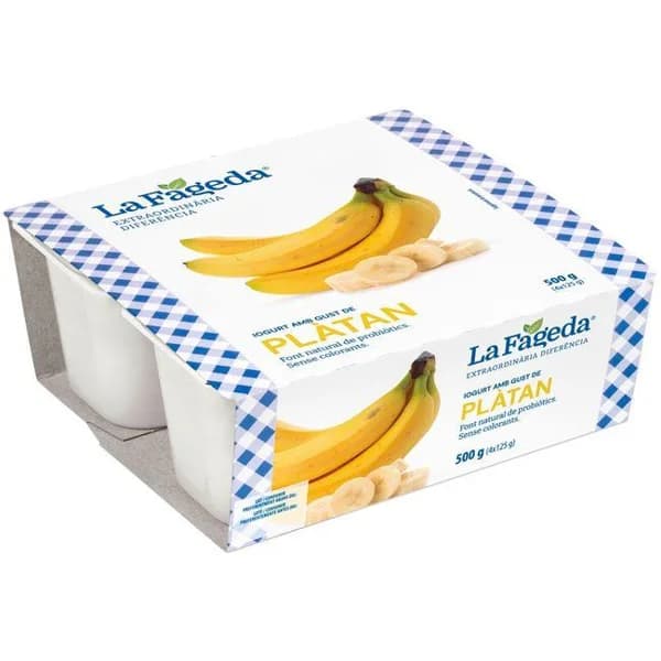 Yogur sabor plátano LA FAGEDA, pack 4x125 g - 0.5 kg - Imagen del producto en Findit