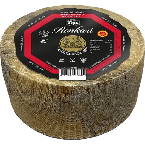 Queso l. cruda oveja DOP Roncal RONKARI, al corte, compra mínima 250 g - 0.25 kg - Imagen del producto en Findit