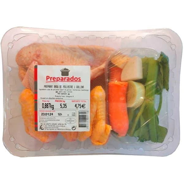 Preparado caldo ave c/pollo y gallina, bandeja aprox. 800 g - 0.8 kg - Imagen del producto en Findit