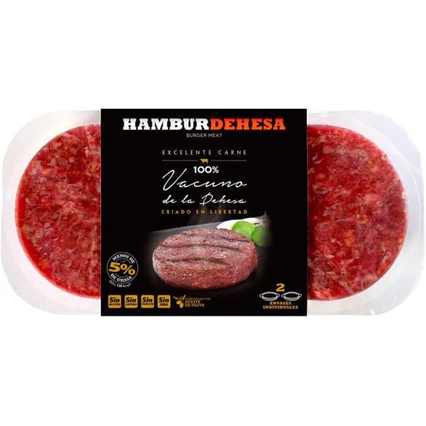 Burguer meat 100 % novilla HAMBURDEHESA, pack 2x130 g - 0.26 kg - Imagen del producto en Findit