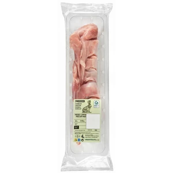 Medio conejo limpio precortado EROSKI, bandeja aprox. 560 g - 0.56 kg - Imagen del producto en Findit