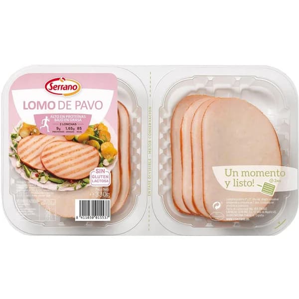 Lomo adobado de pavo SERRANO, bandeja 330 g - 0.33 kg - Imagen del producto en Findit
