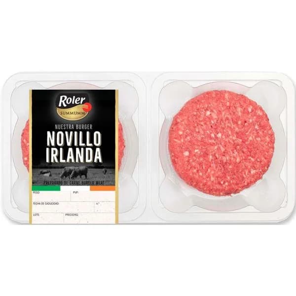Hamburguesa de novillo de Irlanda ROLER. 2 uds., bandeja 240 g - 1 ud - Imagen del producto en Findit