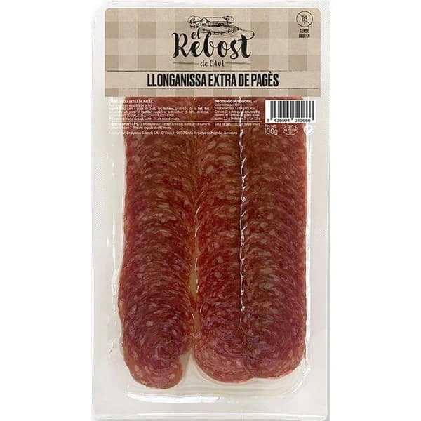 Longaniza loncheada EL REBOST DE L'AVI 100Gr - 0.1 kg - Imagen del producto en Findit