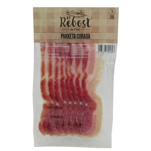 Panceta curada natural EL REBOST DE L'AVI, 100 g - 1 ud - Imagen del producto en Findit