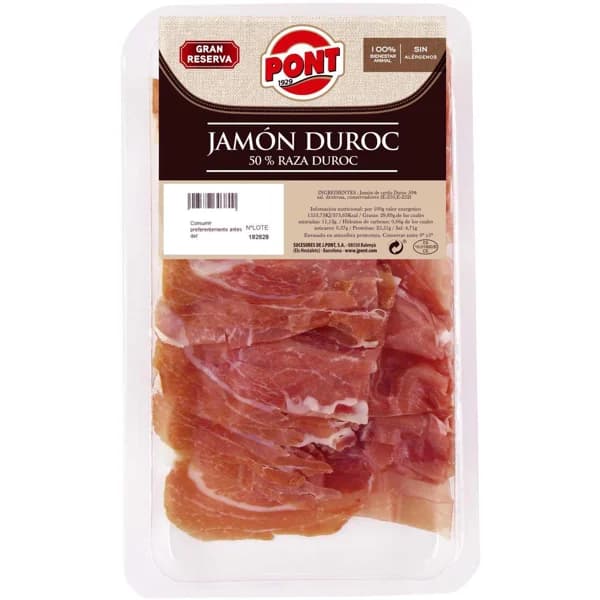 Jamón duroc gran reserva PONT, bandeja 80 g - 0.08 kg - Imagen del producto en Findit