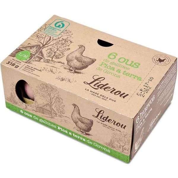 Huevos picaterra L LIDEROU, cartón 6 uds. - 1 ud - Imagen del producto en Findit
