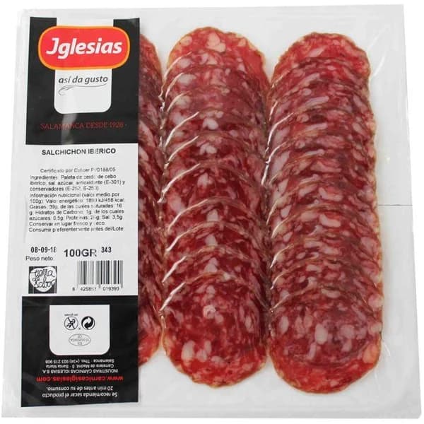 Salchichón ibérico IGLESIAS, sobre 100 g - 0.1 kg - Imagen del producto en Findit