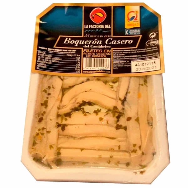 Boquerón cantábrico LA FACTORIA DEL MAR, bandeja 80 g - 0.08 kg - Imagen del producto en Findit