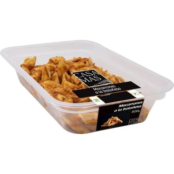 Macarrones a la boloñesa CASA MAS, bandeja 500 g - 1 ud - Imagen del producto en Findit