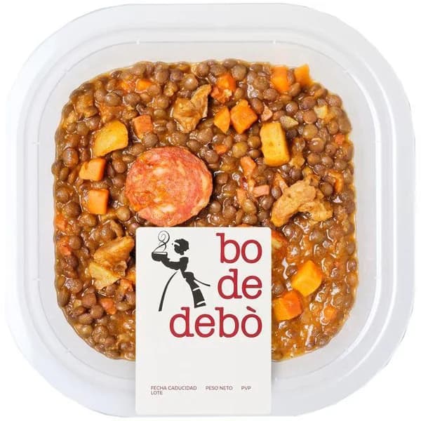 Lentejas estofadas BO DE DEBO, bandeja 280 g - 1 ud - Imagen del producto en Findit