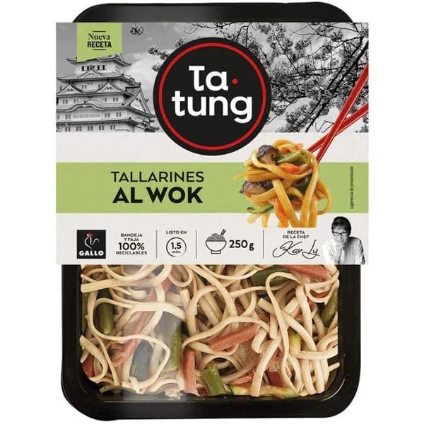 Tallarines al wok TA-TUNG, bandeja 250 g - 0.25 kg - Imagen del producto en Findit