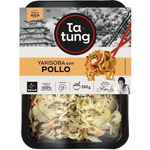 Fideos yaki soba TA-TUNG, bandeja 250 g - 1 ud - Imagen del producto en Findit