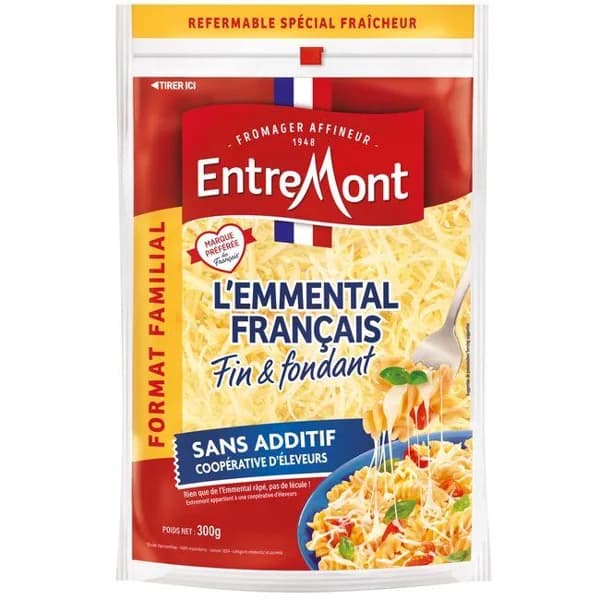 Queso rallado Emmental ENTREMONT, bolsa 300 g - 0.3 kg - Imagen del producto en Findit