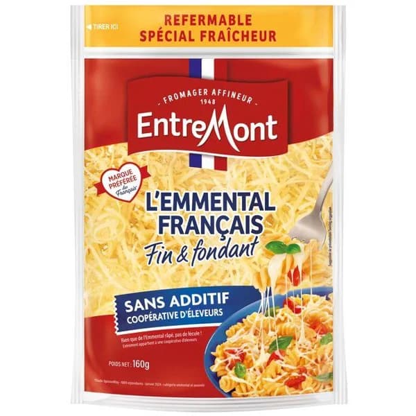 Queso rallado emmental ENTREMONT, 160 g - 0.16 kg - Imagen del producto en Findit