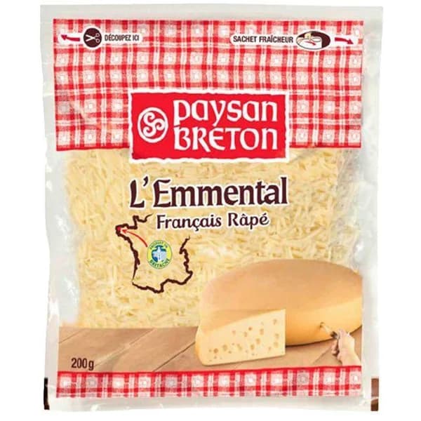 Queso rallado Emmental PAYSAN BRE, bolsa 150 g - 0.15 kg - Imagen del producto en Findit