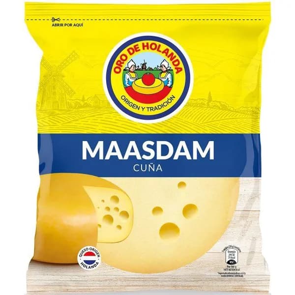 Cuña de queso Maasdam ORO DE HOLANDA, 300 g - 1 ud - Imagen del producto en Findit
