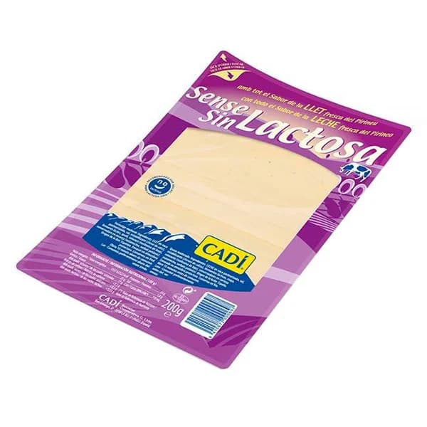 Queso lonchas sin lactosa CADI, paquete 200 g - 1 ud - Imagen del producto en Findit