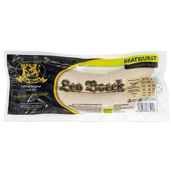 Bratwurst LEO BOECK, paquete 2u 240g - 0.24 kg - Imagen del producto en Findit