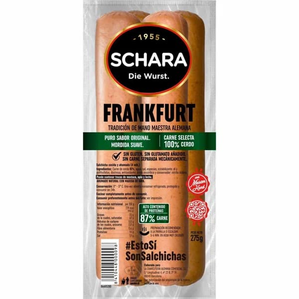 Salchichas Frankfurt SCHARA, sobre 275 g - 0.28 kg - Imagen del producto en Findit
