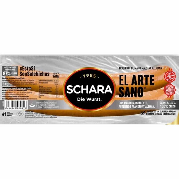Salchichas artesana SCHARA, sobre 170 g - 0.17 kg - Imagen del producto en Findit