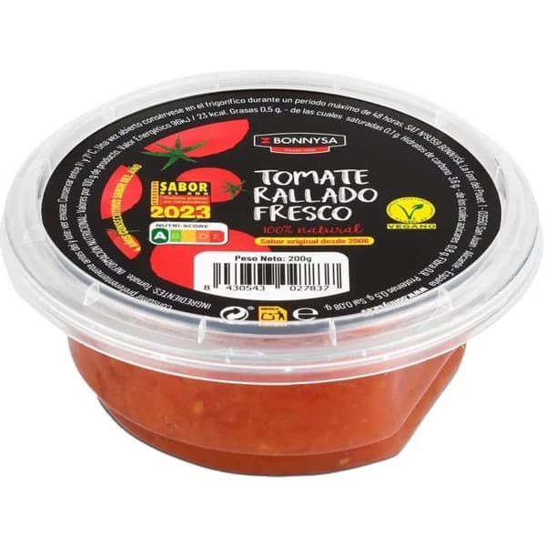Tomate rallado BONNYSA, tarrina 200 g - 0.2 kg - Imagen del producto en Findit