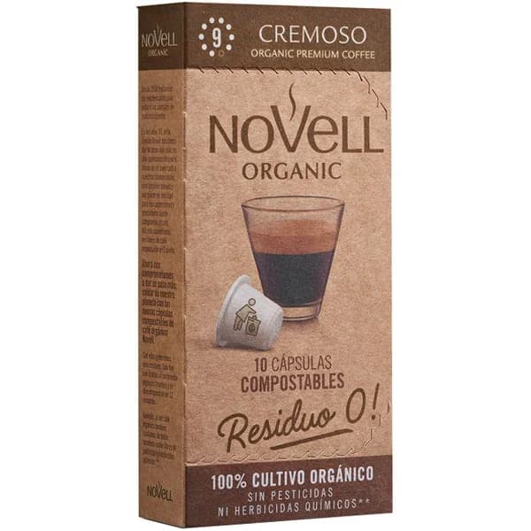 Café orgánico cremoso compatible Nespresso NOVELL, caja 10 uds - 10 ud - Imagen del producto en Findit