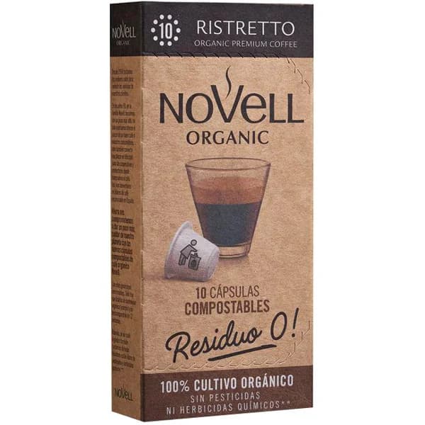 Café orgánico Ristretto compatible Nespresso NOVELL, 10 uds - 10 ud - Imagen del producto en Findit