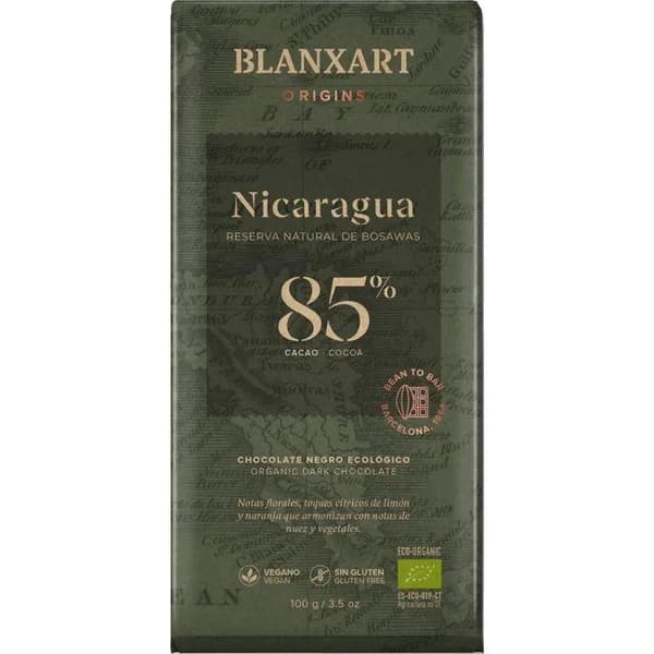 Chocolat negro ecológico 85% cacao origen Nicaragua, 100g - 0.1 kg - Imagen del producto en Findit