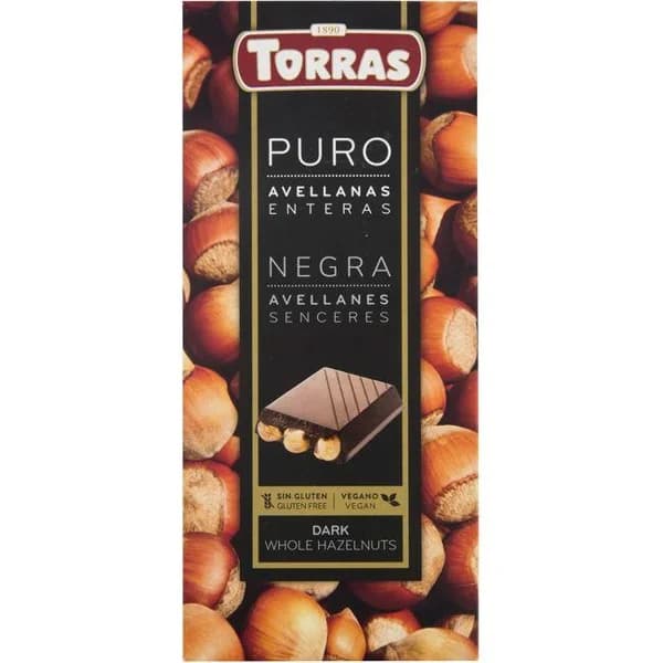 Chocolate negro con avellanas enteras TORRAS 150g - 0.15 kg - Imagen del producto en Findit