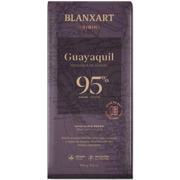 Chocolate negro eco.95% cacao origen Guayaquil, tableta 100 g - 0.1 kg - Imagen del producto en Findit