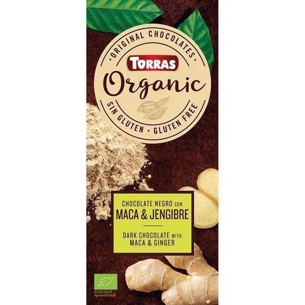 Chocolate negro con macadamia&jenjibre bio TORRAS, tableta 100 g - 0.1 kg - Imagen del producto en Findit