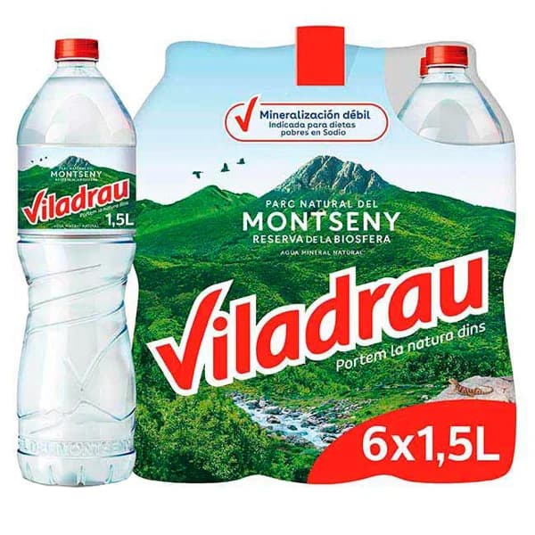 Agua mineral VILADRAU, botella 1,5 litros - 1.5 l - Imagen del producto en Findit