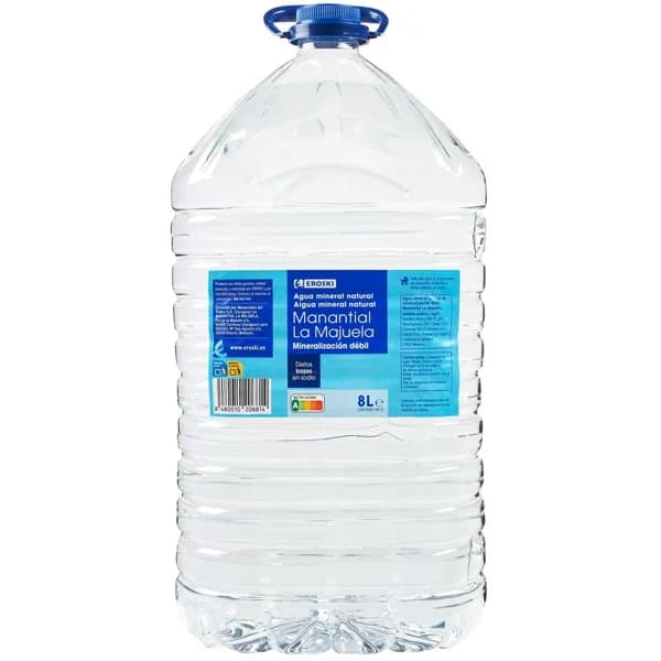 Agua mineral EROSKI, garrafa 8 litros - 8 l - Imagen del producto en Findit