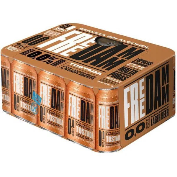 Cerveza tostada FREE DAMM, pack lata 12x33 cl - 3.96 l - Imagen del producto en Findit