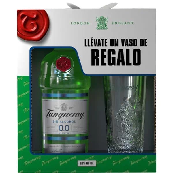Bebida sin alcohol TANQUERAY 0.0, botella 70 cl + vaso - 1 ud - Imagen del producto en Findit