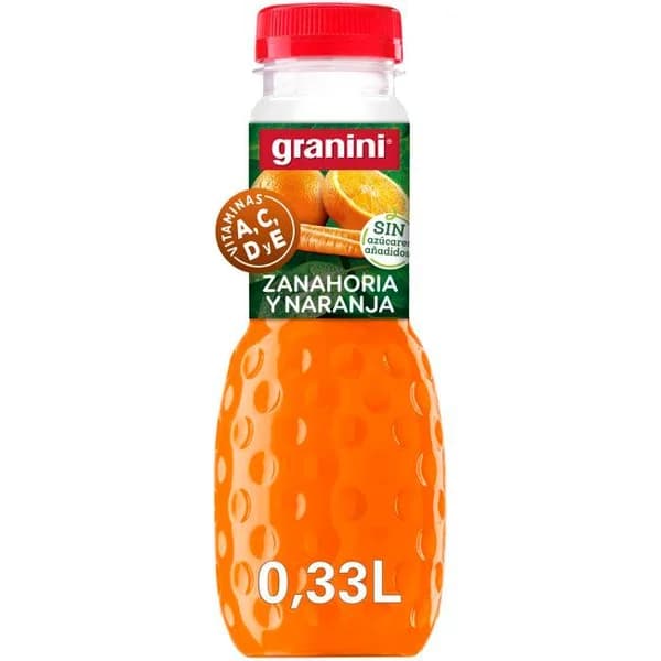 Bebida de naranja y zanahoria GRANINI, botella 33 cl - 0.33 l - Imagen del producto en Findit