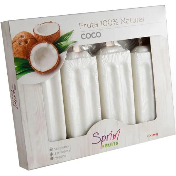 Helado artesanal de fruta sabor coco SPRIM FRUITS, caja 405 g - 0.41 kg - Imagen del producto en Findit