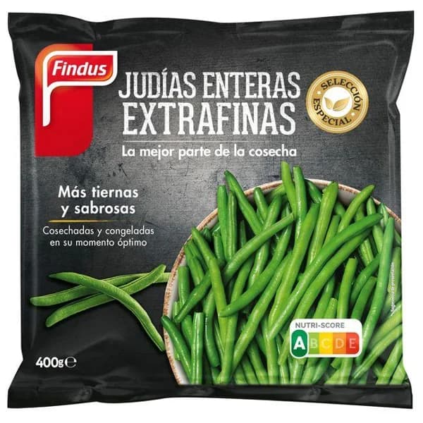Judía verde entera extrafina FINDUS, bolsa 400 g - 0.4 kg - Imagen del producto en Findit