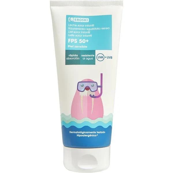 Loción infantil FPS50 EROSKI, tubo 200 ml - 1 ud - Imagen del producto en Findit