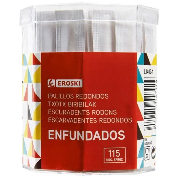 Palillo envuelto EROSKI, bote 100 uds - 100 ud - Imagen del producto en Findit