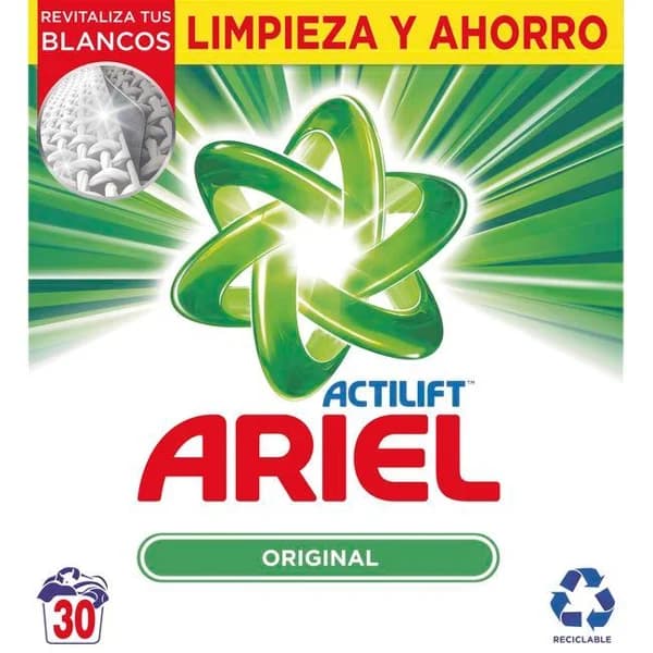 Detergente en polvo original ARIEL, maleta 30 dosis - 30 ud - Imagen del producto en Findit