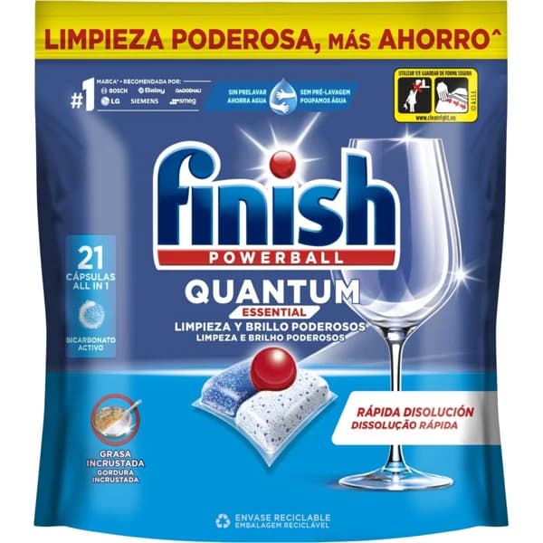 Lavavajillas quantum FINISH essentials, bolsa 21 dosis - 21 ud - Imagen del producto en Findit