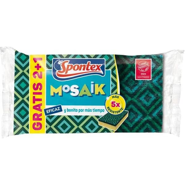 Estropajo con esponja universal SPONTEX, pack 2+1 uds - 1 ud - Imagen del producto en Findit