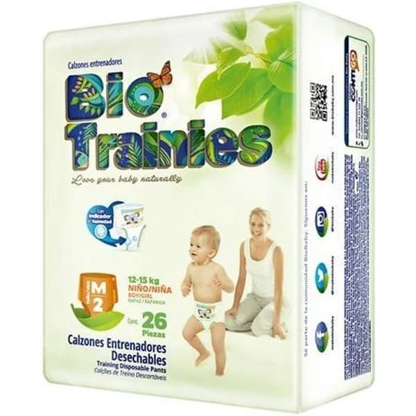 Bio Trainies Bragapañal talla mediana 12-15kg MOLTEX BIO, 26 uds - 26 ud - Imagen del producto en Findit