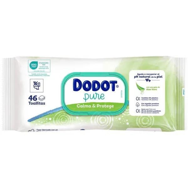 Toallitas de bebé con aloe DODOT, pack 46 uds - 46 ud - Imagen del producto en Findit