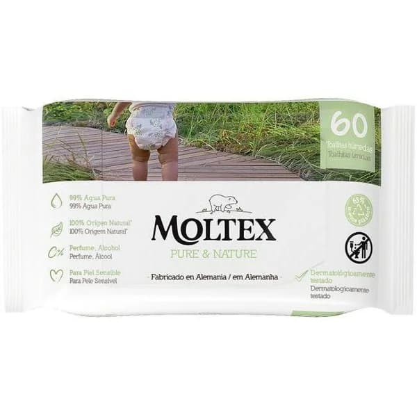 Toalllita MOLTEX Pure&nature, paquete 60 uds - 1 ud - Imagen del producto en Findit